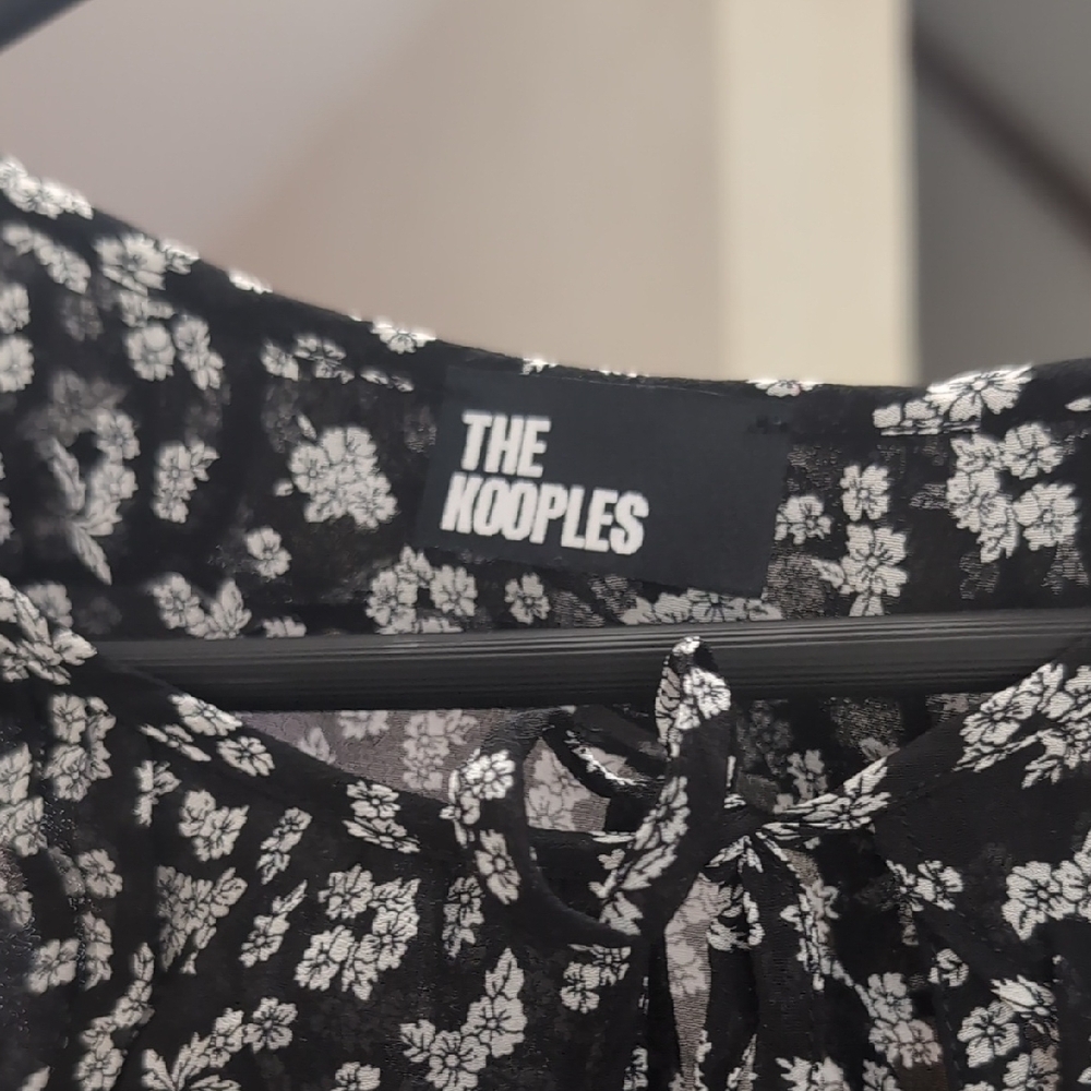 Like New The Kooples Black and White Floral Blouse - Picture 2 of 7